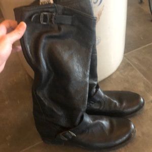 Frye black buckle boots sz 11